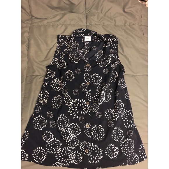 Cabi sleeveless dandelion print blouse - Picture 3 of 5